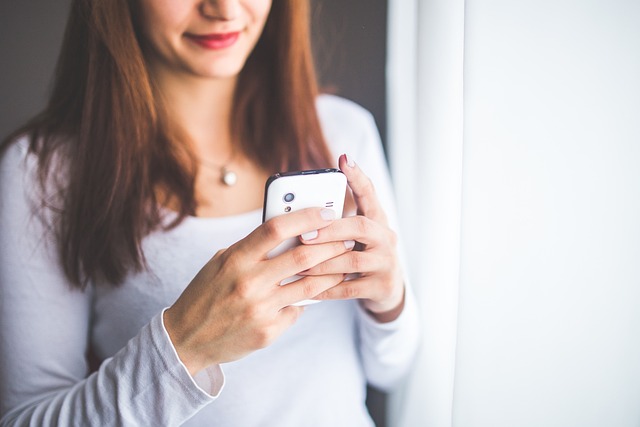 woman using smartphone